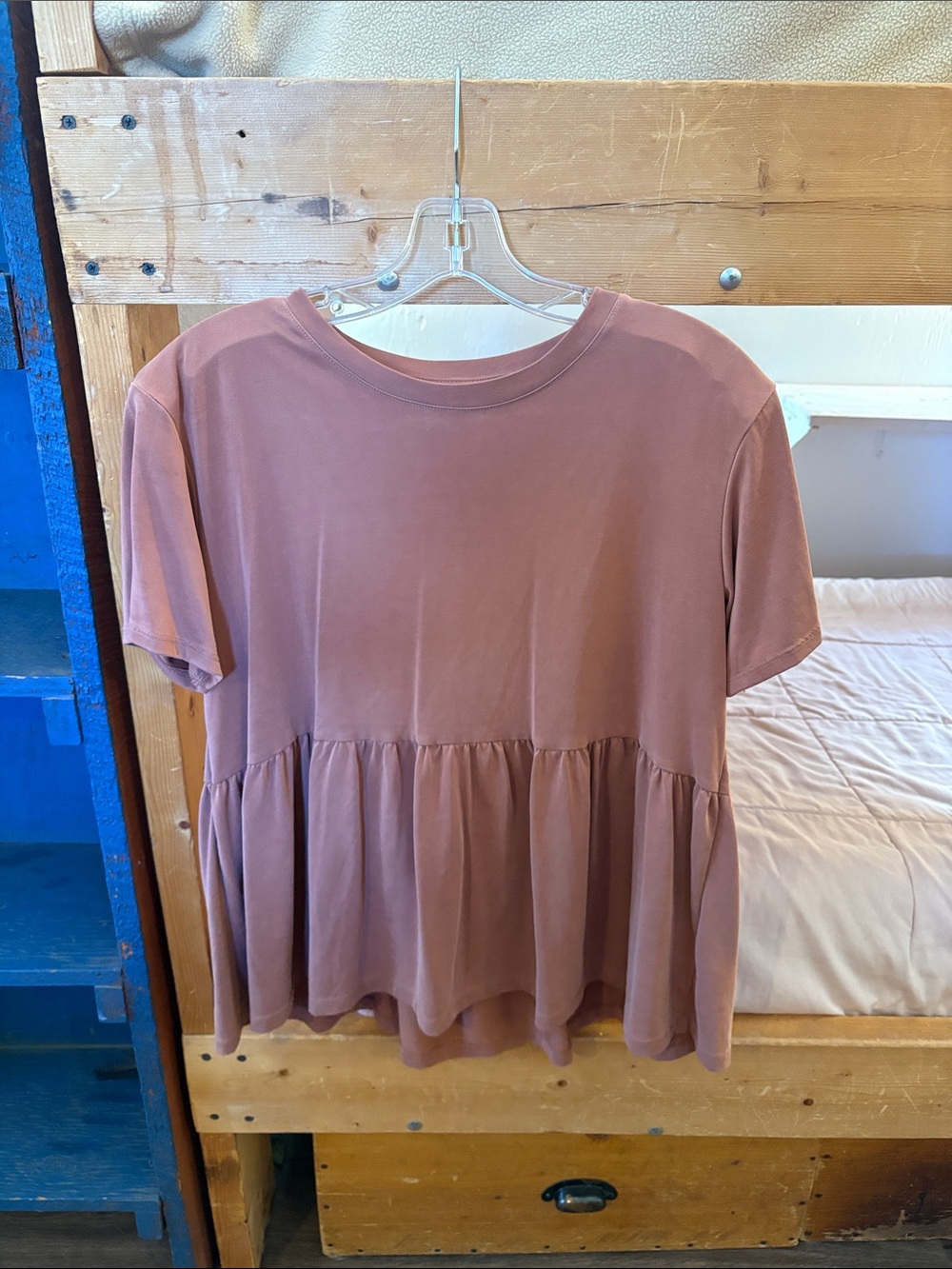 American Eagle Outfitters Mauve Peplum Crop Top